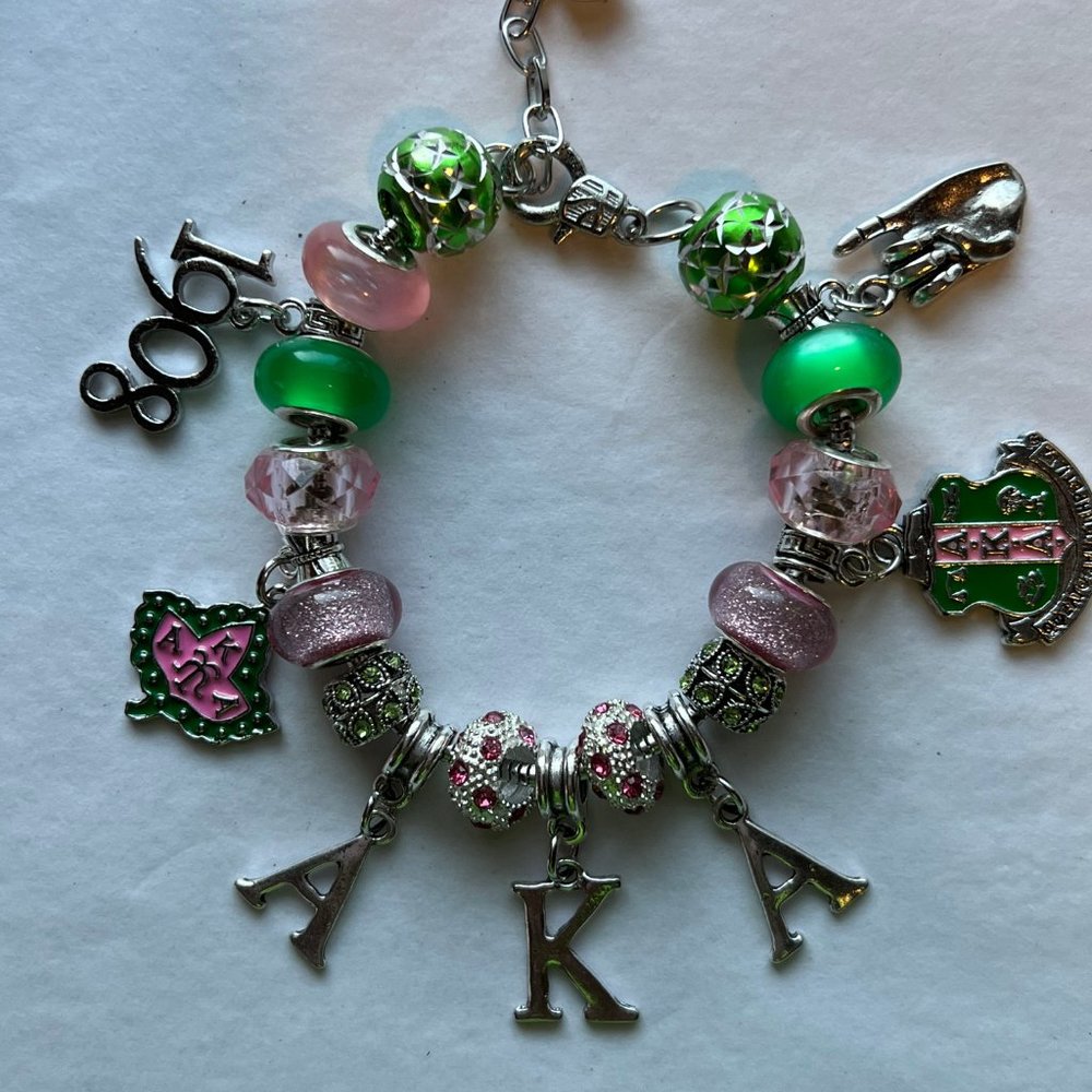 Alpha Kappa Alpha Cherish Charm Bracelet AKA - Picture 7 of 8